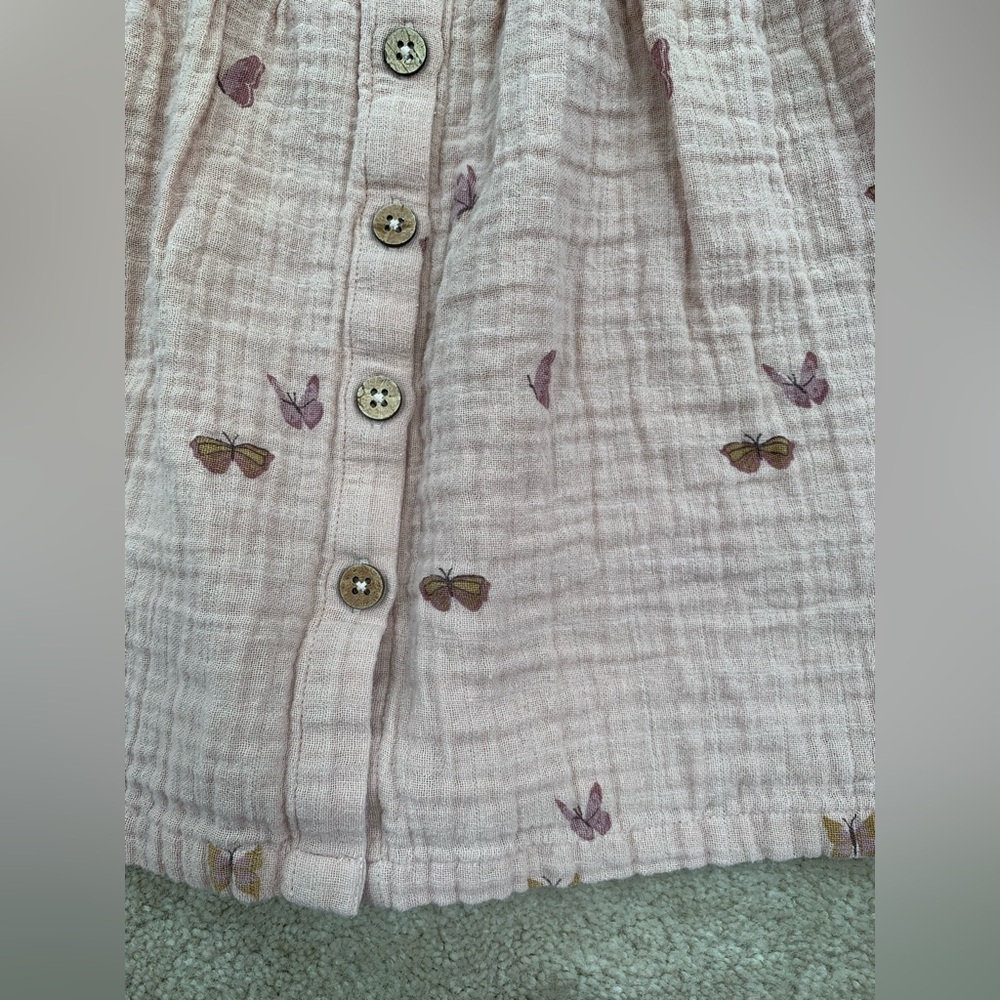 City Mouse Size 4 Years Light Pink Muslin Dress with Butterflies - Picture 6 of 6
